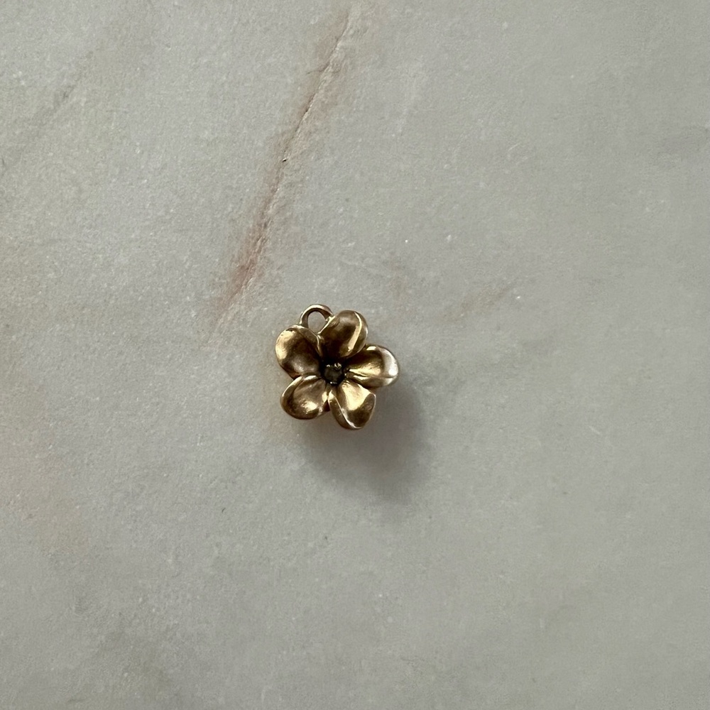 14K TINY Gold Flower Charm
